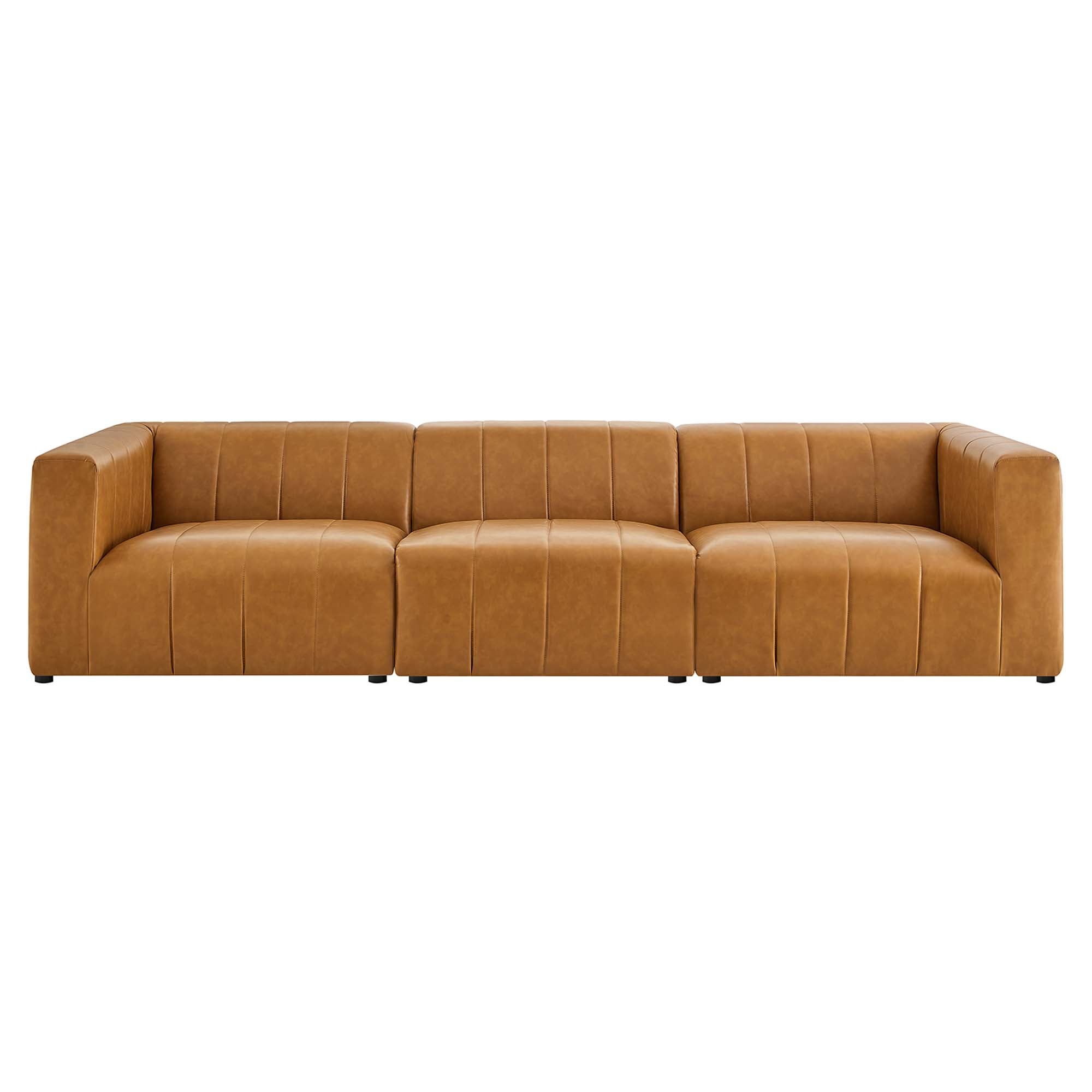 Bartlett 3-Piece Vegan Leather Sofa - Tan