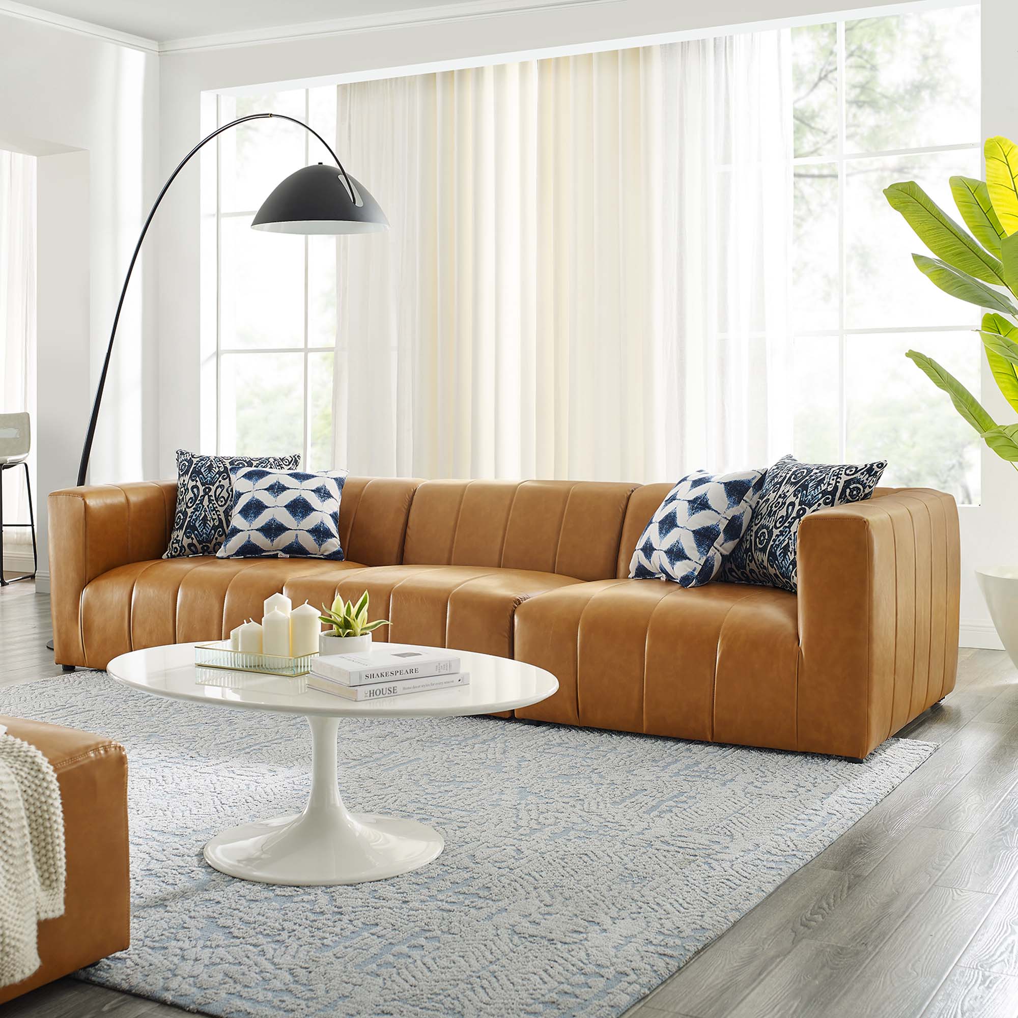Bartlett 3-Piece Vegan Leather Sofa - Tan