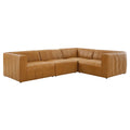 Bartlett 4-Piece Vegan Leather Sectional Sofa - Tan (Armless Chair, Corner Chair, Left-Arm Chair, Right-Arm Chair)