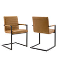 Savoy Vegan Leather Dining Chairs Set of 2 - Tan