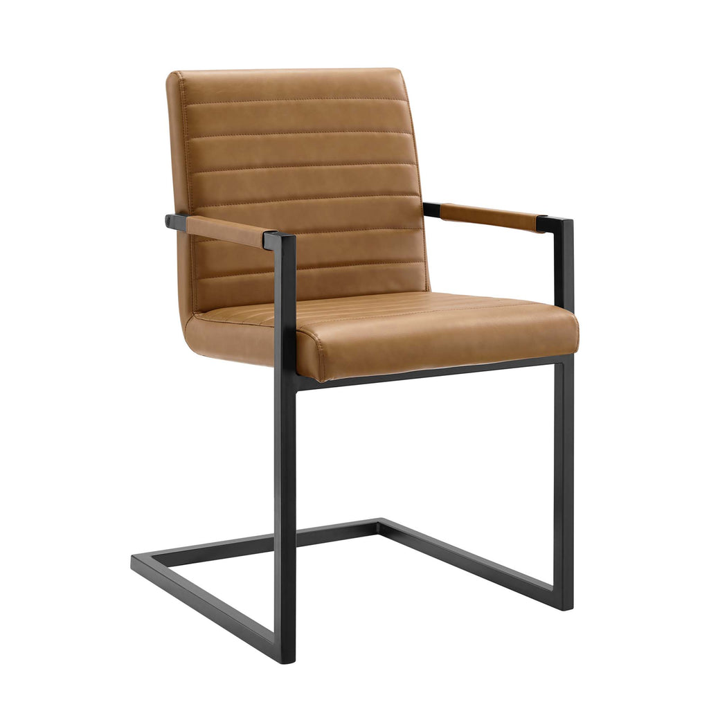 Savoy Vegan Leather Dining Chairs Set of 2 - Tan