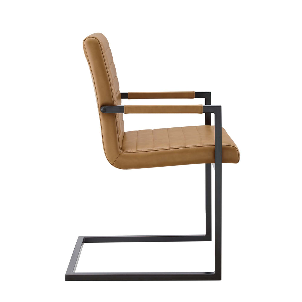 Savoy Vegan Leather Dining Chairs Set of 2 - Tan