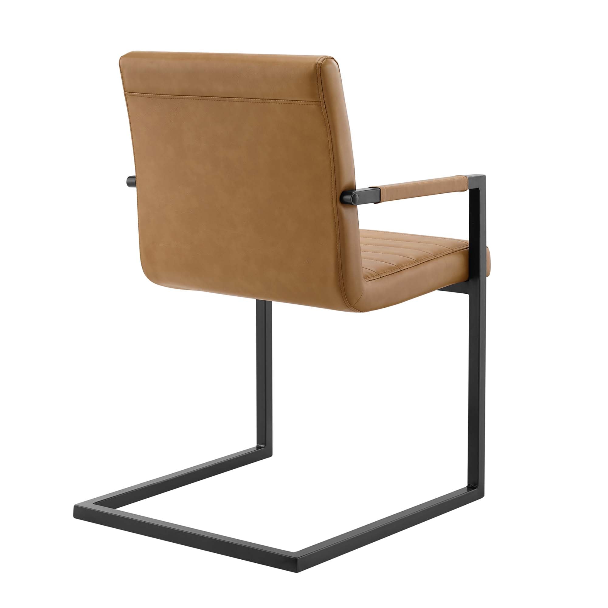 Savoy Vegan Leather Dining Chairs Set of 2 - Tan