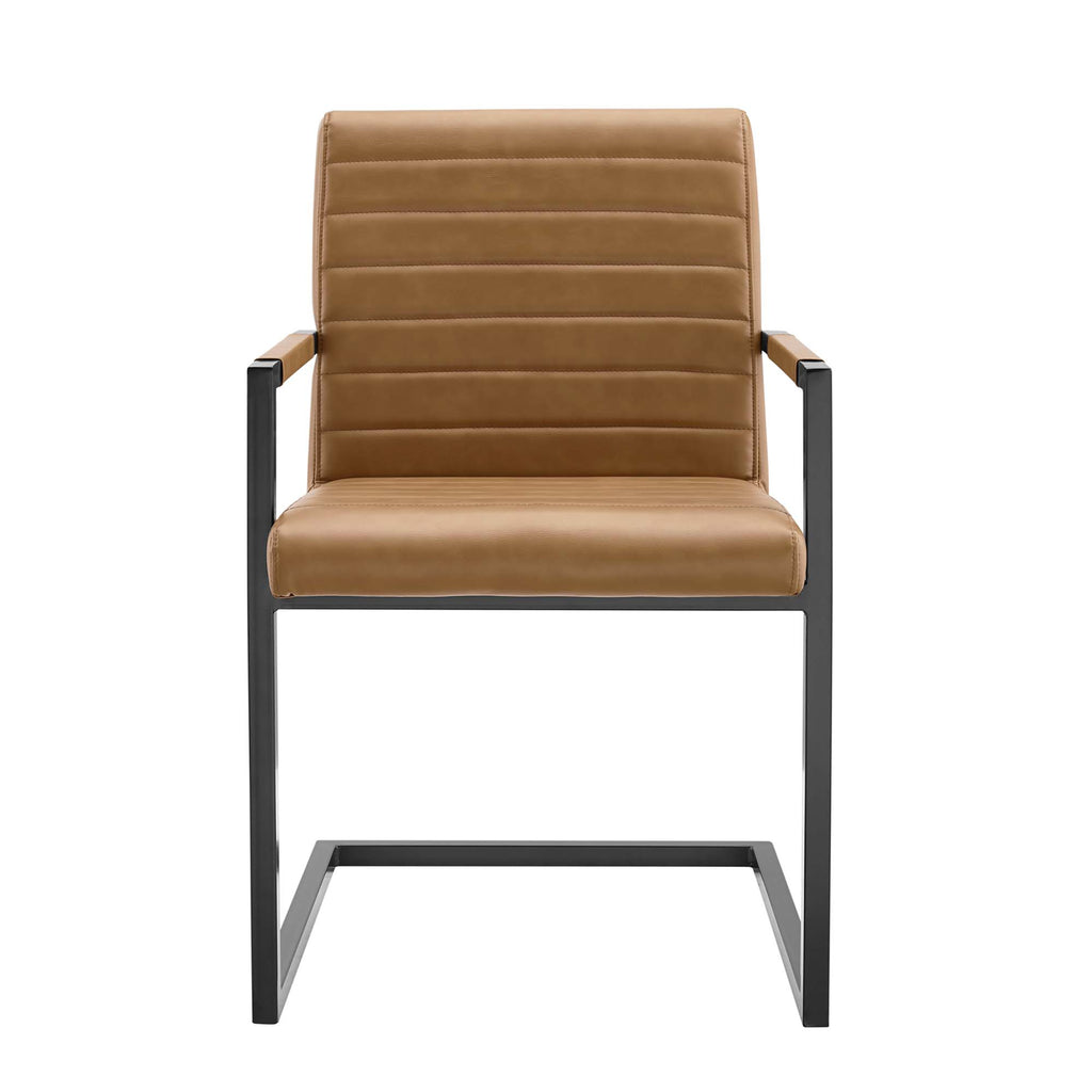 Savoy Vegan Leather Dining Chairs Set of 2 - Tan