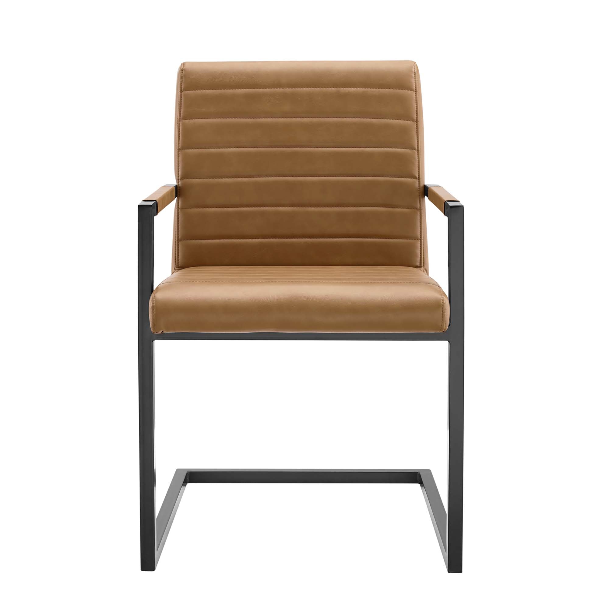Savoy Vegan Leather Dining Chairs Set of 2 - Tan
