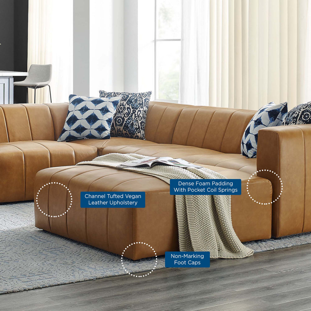 Bartlett 6-Piece Vegan Leather Sectional Sofa - Tan