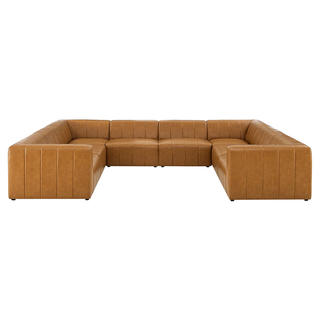 Bartlett 8-Piece Vegan Leather Sectional Sofa - Tan