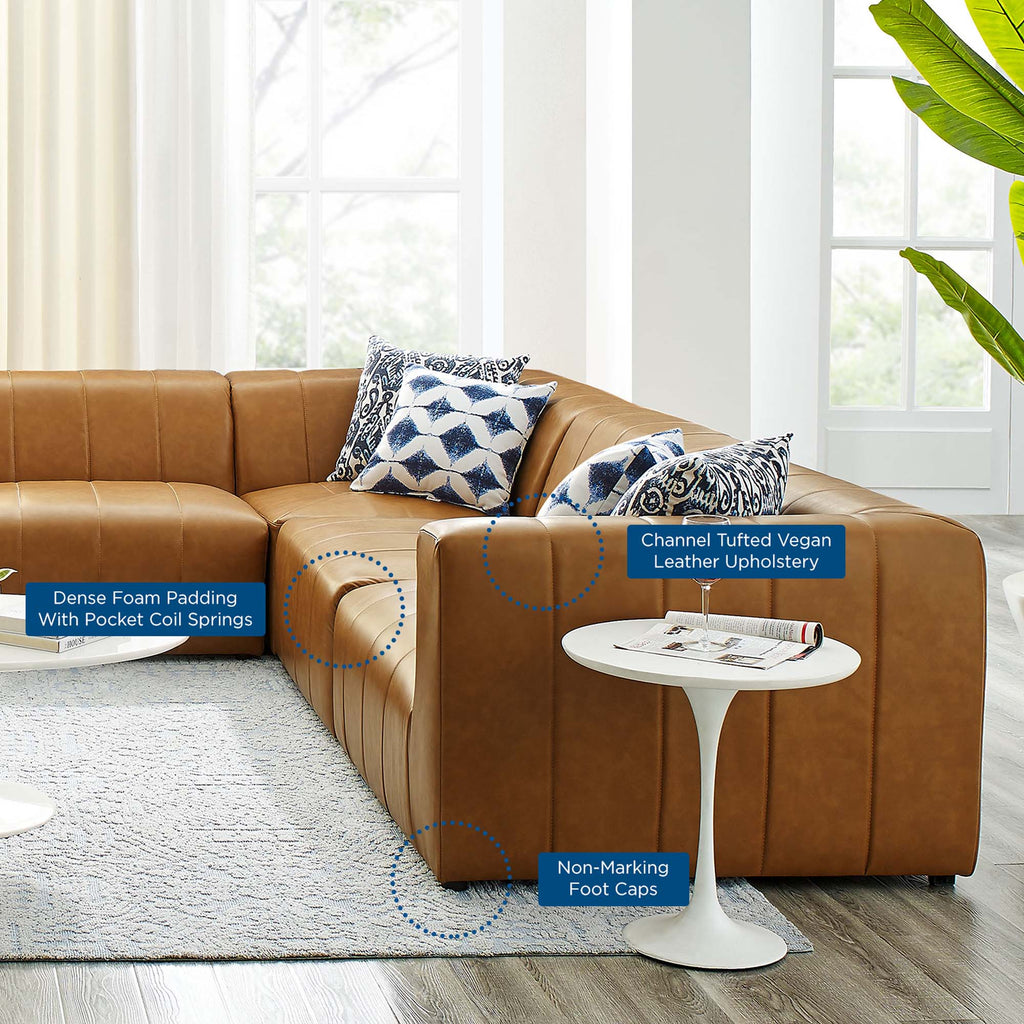 Bartlett 8-Piece Vegan Leather Sectional Sofa - Tan