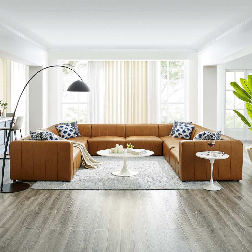 Bartlett 8-Piece Vegan Leather Sectional Sofa - Tan