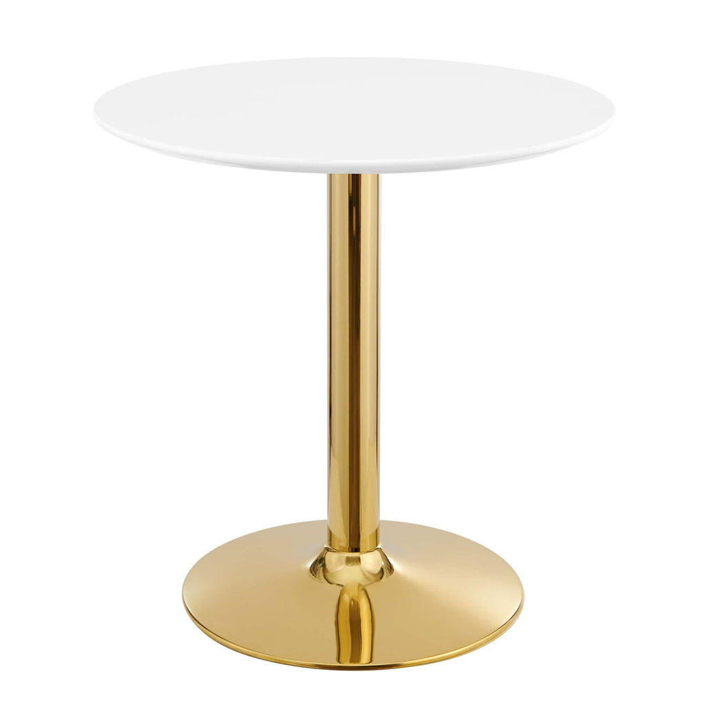 Verne 28" Dining Table - Gold White