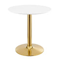 Verne 28" Dining Table - Gold White