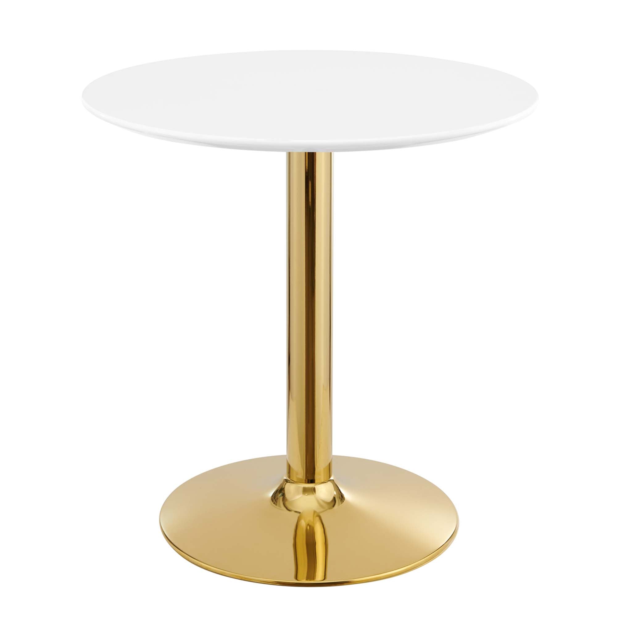 Verne 28" Dining Table - Gold White