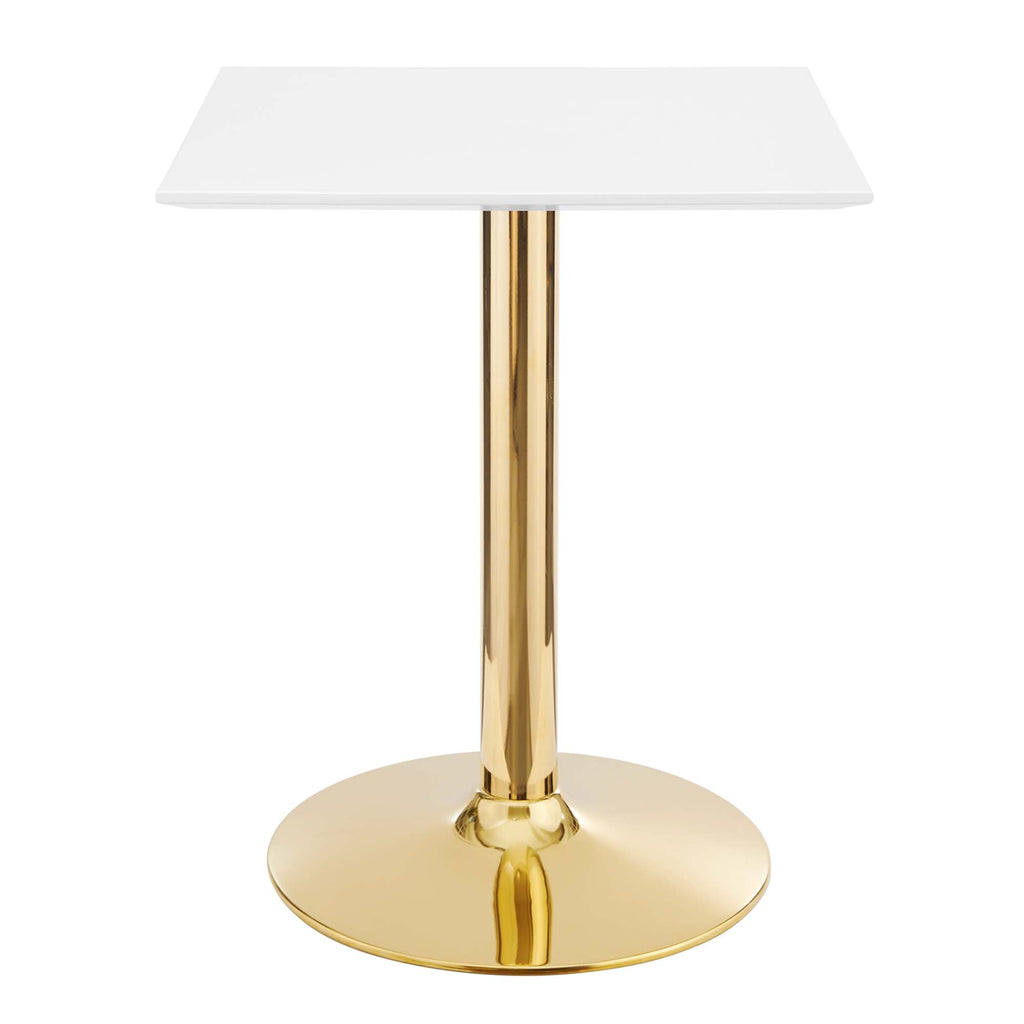Verne 24" Square Dining Table - Gold White