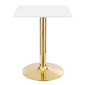 Verne 24" Square Dining Table - Gold White