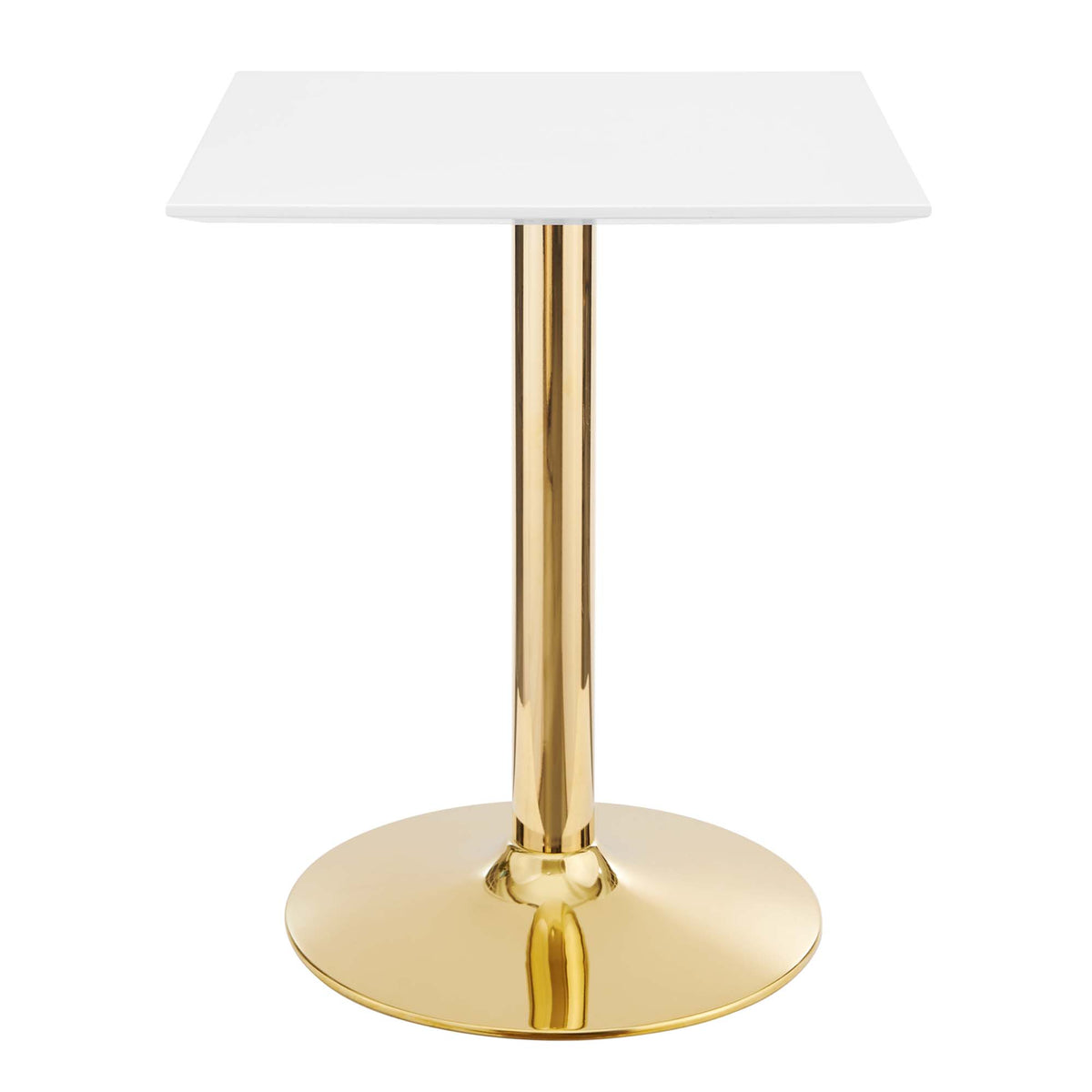 Verne 24" Square Dining Table - Gold White