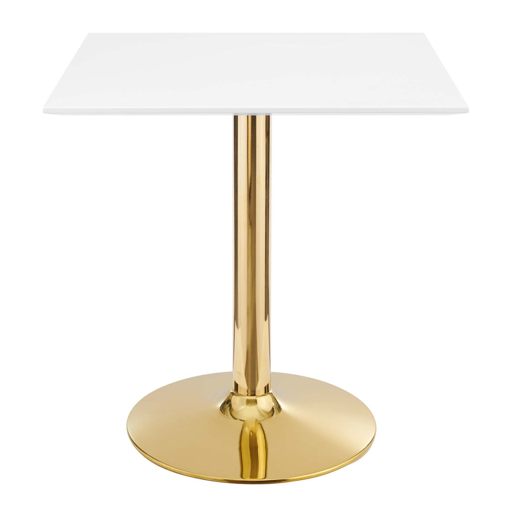 Verne 28" Square Dining Table - Gold White