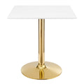 Verne 28" Square Dining Table - Gold White