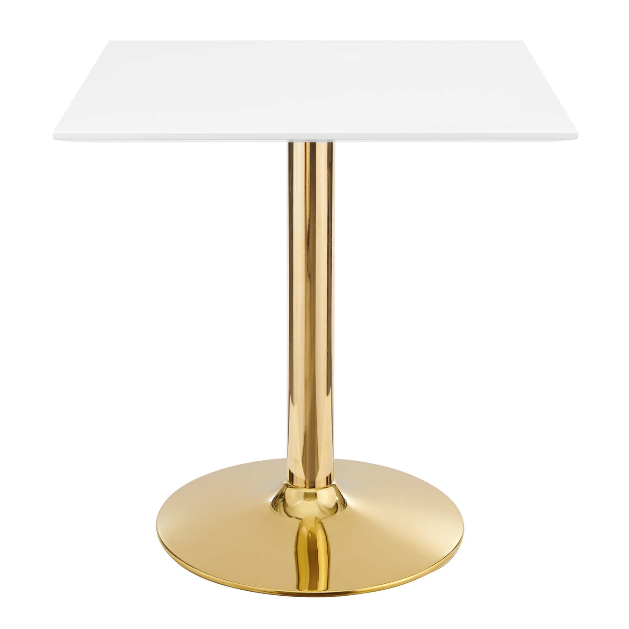 Verne 28" Square Dining Table - Gold White