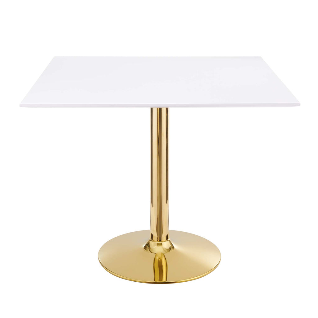 Verne 35" Square Dining Table - Gold White