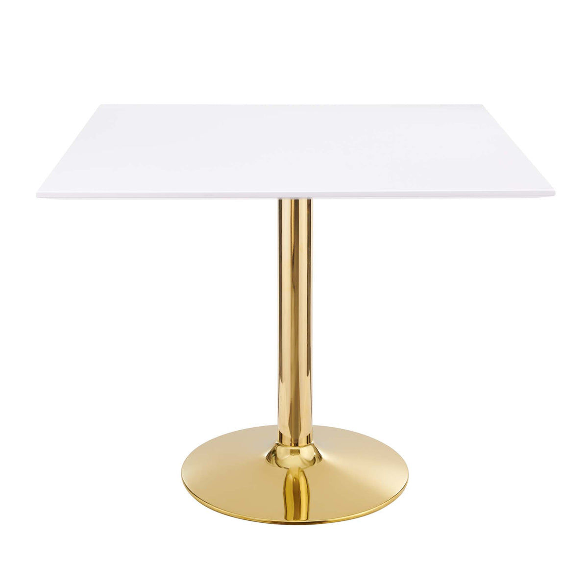Verne 35" Square Dining Table - Gold White