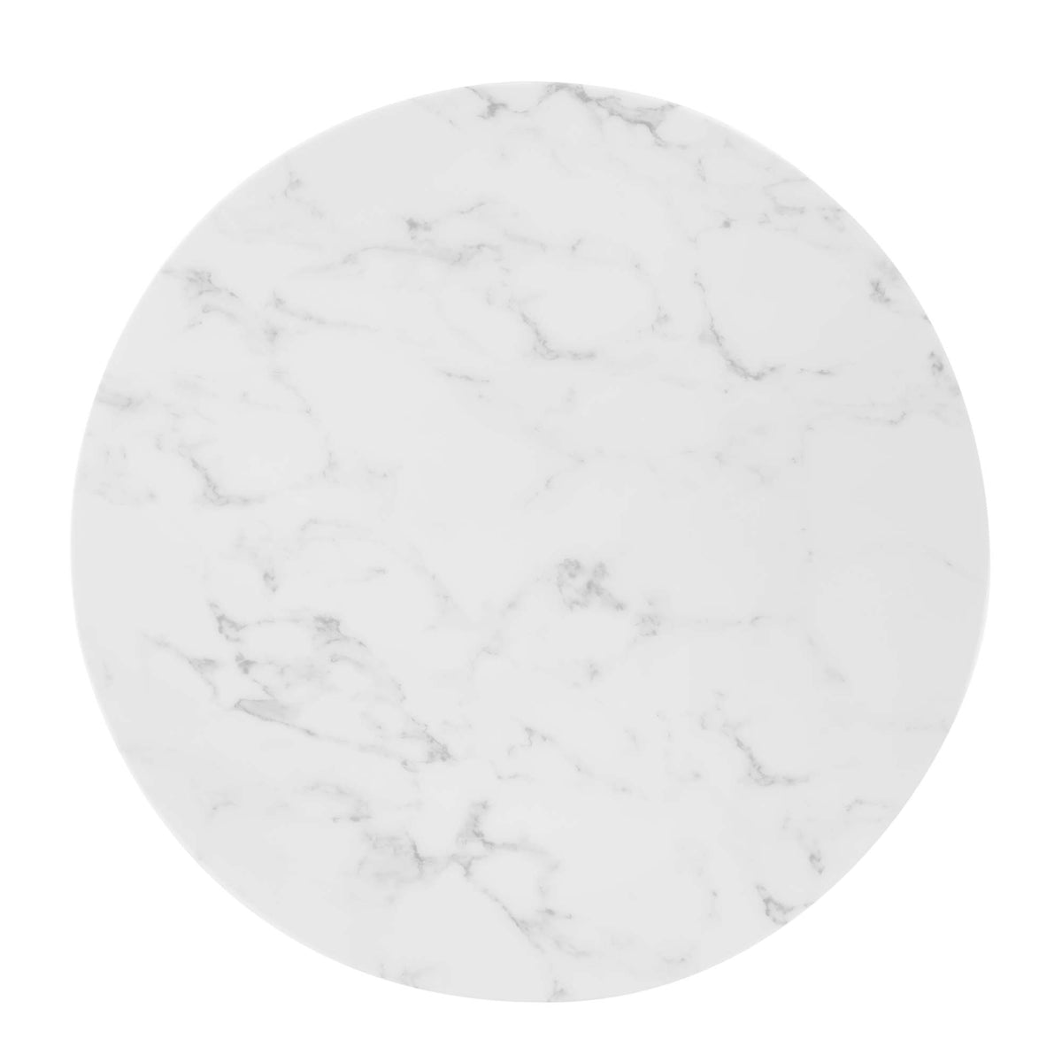 Verne 28" Artificial Marble Dining Table - Gold White