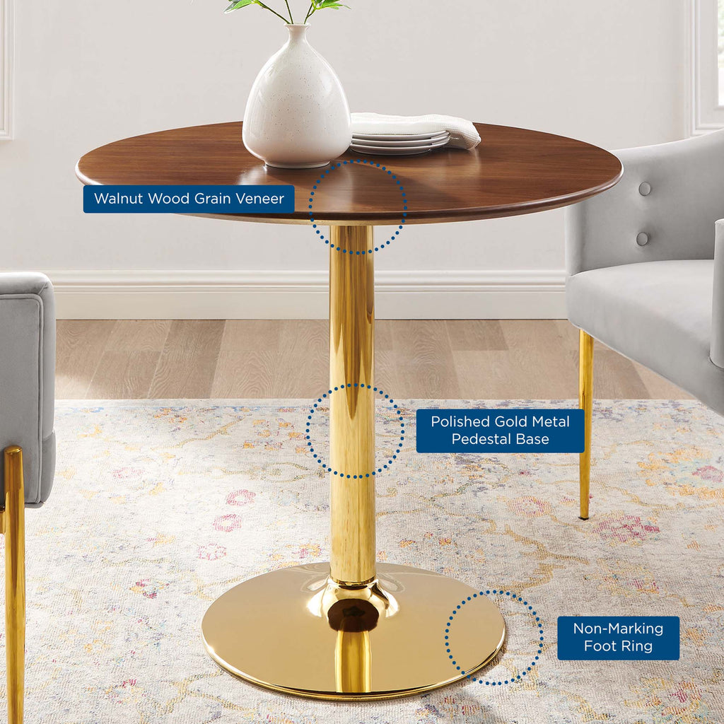 Verne 35" Dining Table - Gold Walnut