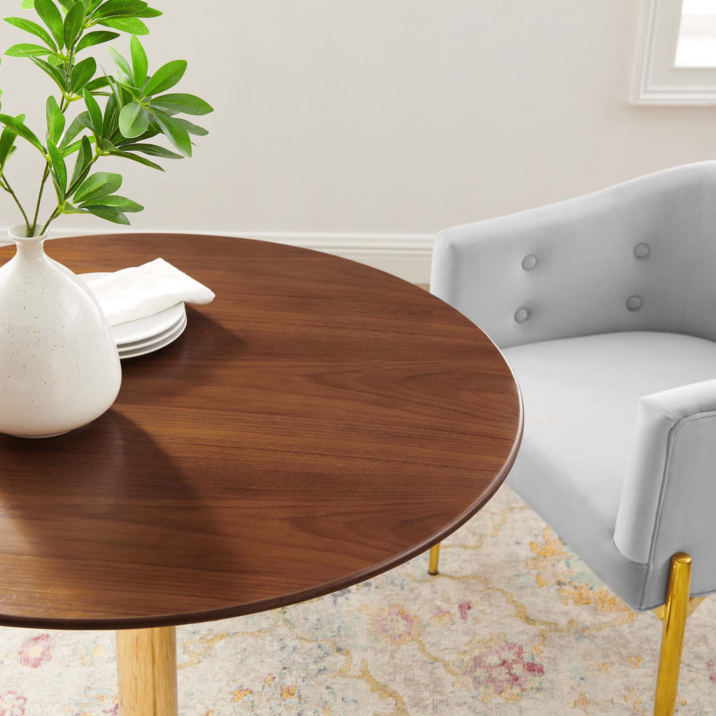 Verne 35" Dining Table - Gold Walnut