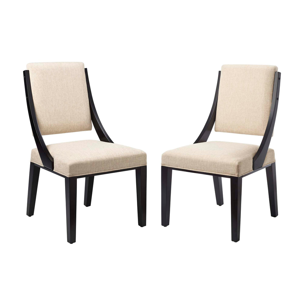 Cambridge Upholstered Fabric Dining Chairs Set of 2 - Beige