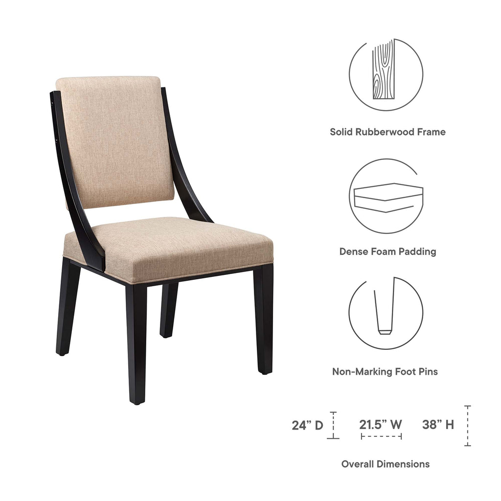 Cambridge Upholstered Fabric Dining Chairs Set of 2 - Beige
