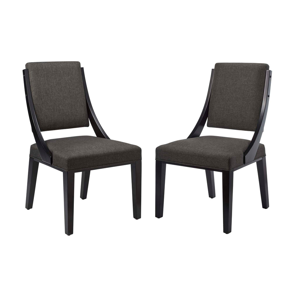 Cambridge Upholstered Fabric Dining Chairs Set of 2 - Gray