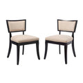 Pristine Upholstered Fabric Dining Chairs Set of 2 - Beige