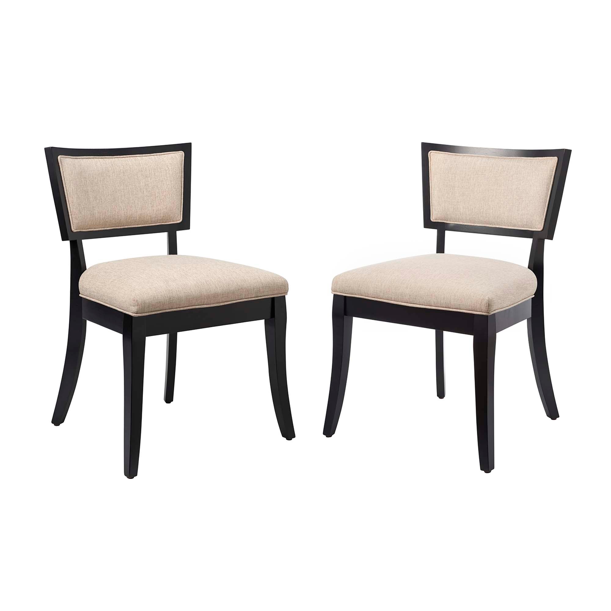 Pristine Upholstered Fabric Dining Chairs Set of 2 - Beige