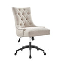 Regent Tufted Fabric Office Chair - Black Beige