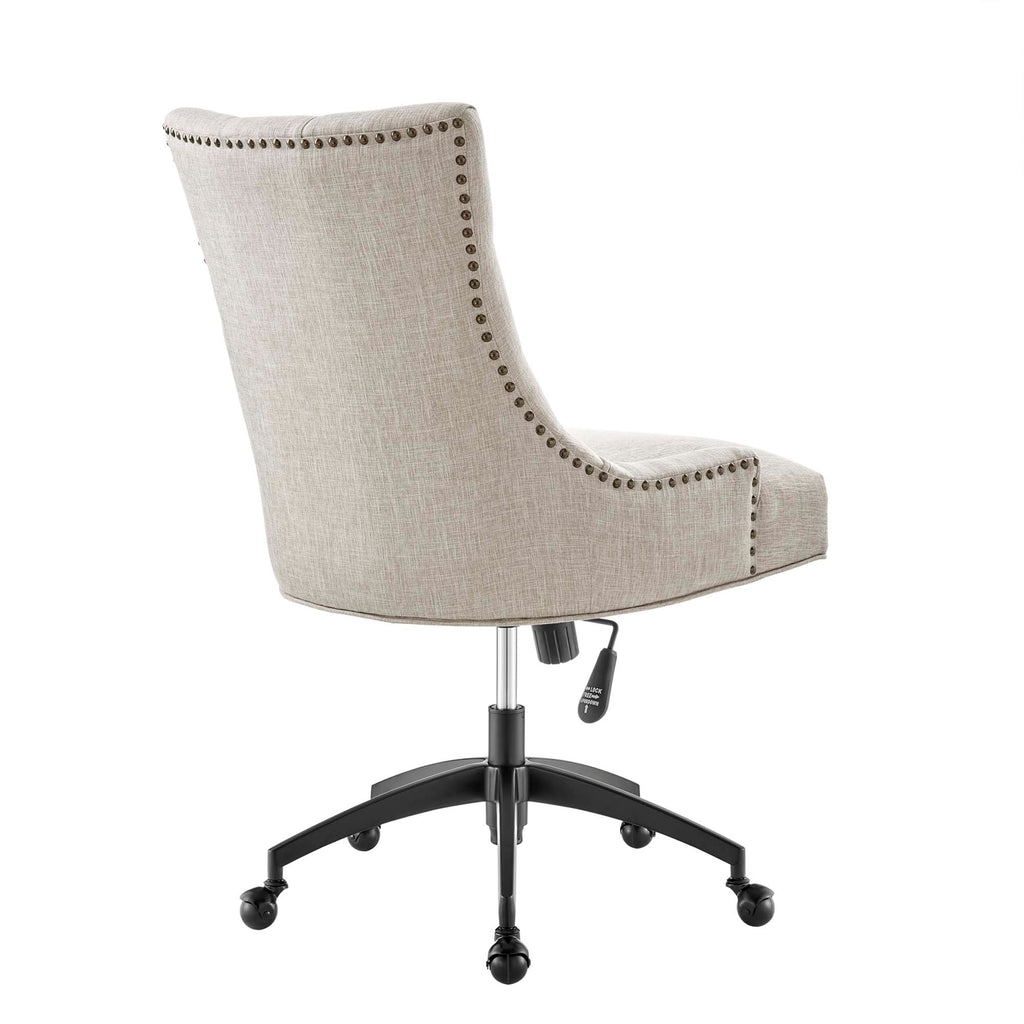 Regent Tufted Fabric Office Chair - Black Beige