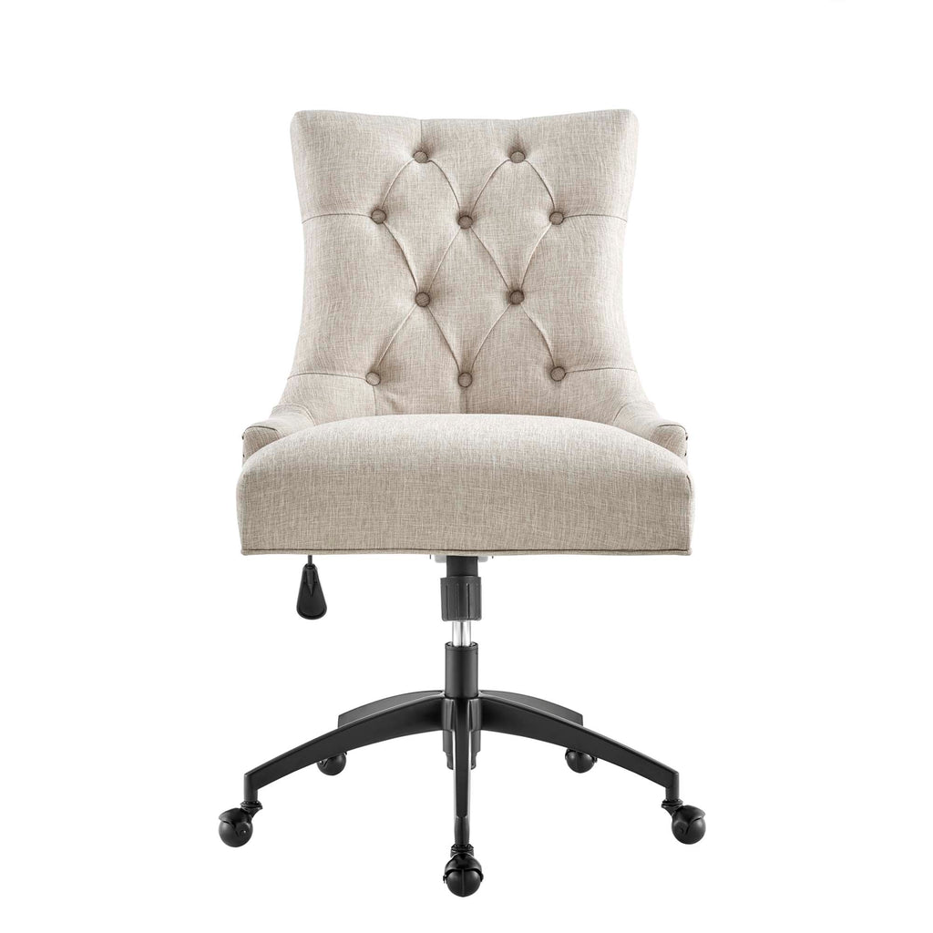Regent Tufted Fabric Office Chair - Black Beige