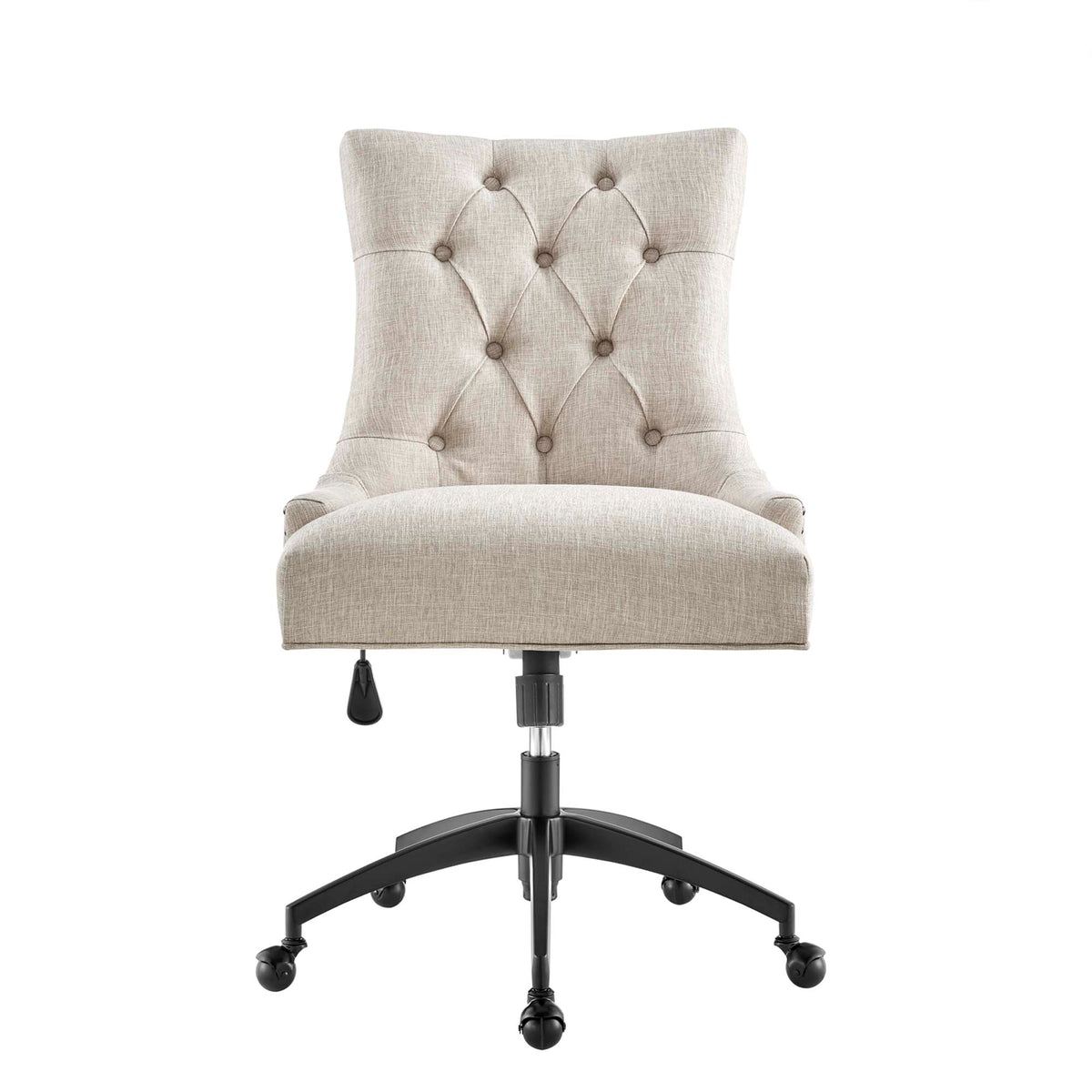 Regent Tufted Fabric Office Chair - Black Beige