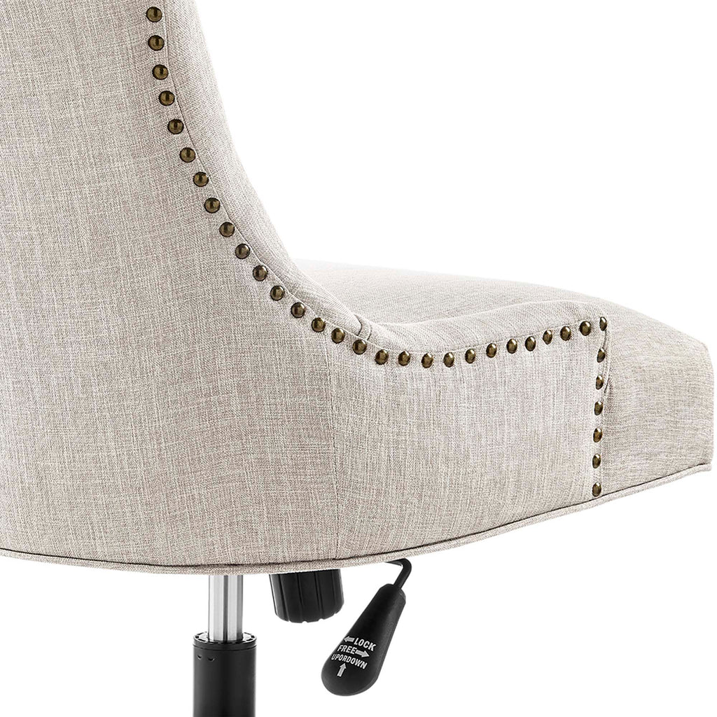 Regent Tufted Fabric Office Chair - Black Beige