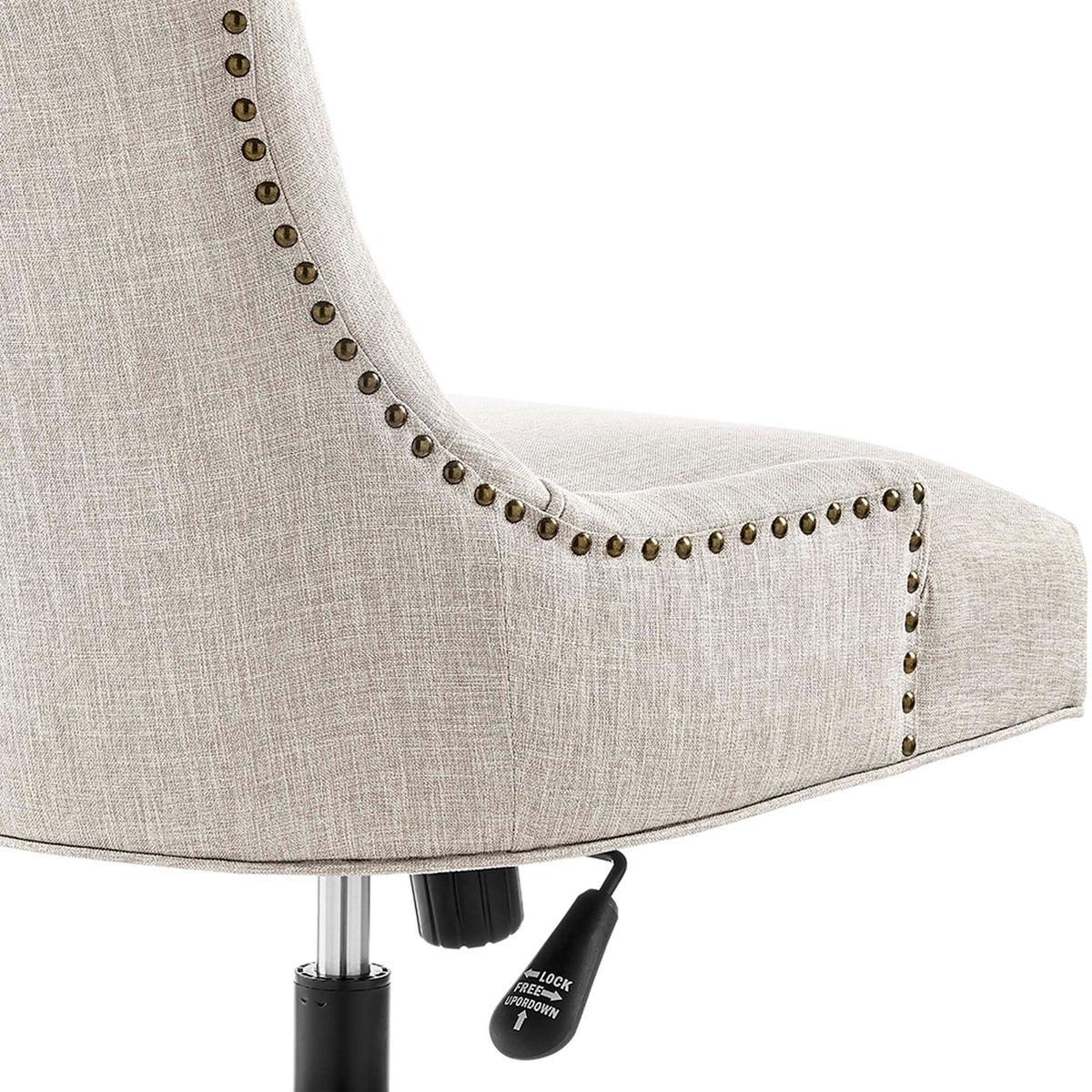 Regent Tufted Fabric Office Chair - Black Beige
