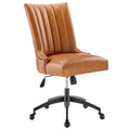 Empower Channel Tufted Vegan Leather Office Chair - Black Tan