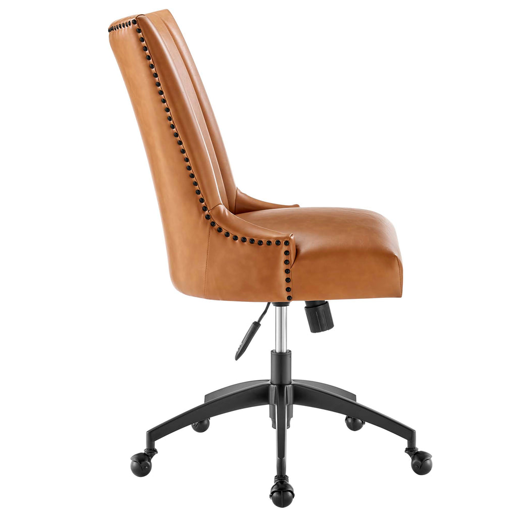 Empower Channel Tufted Vegan Leather Office Chair - Black Tan