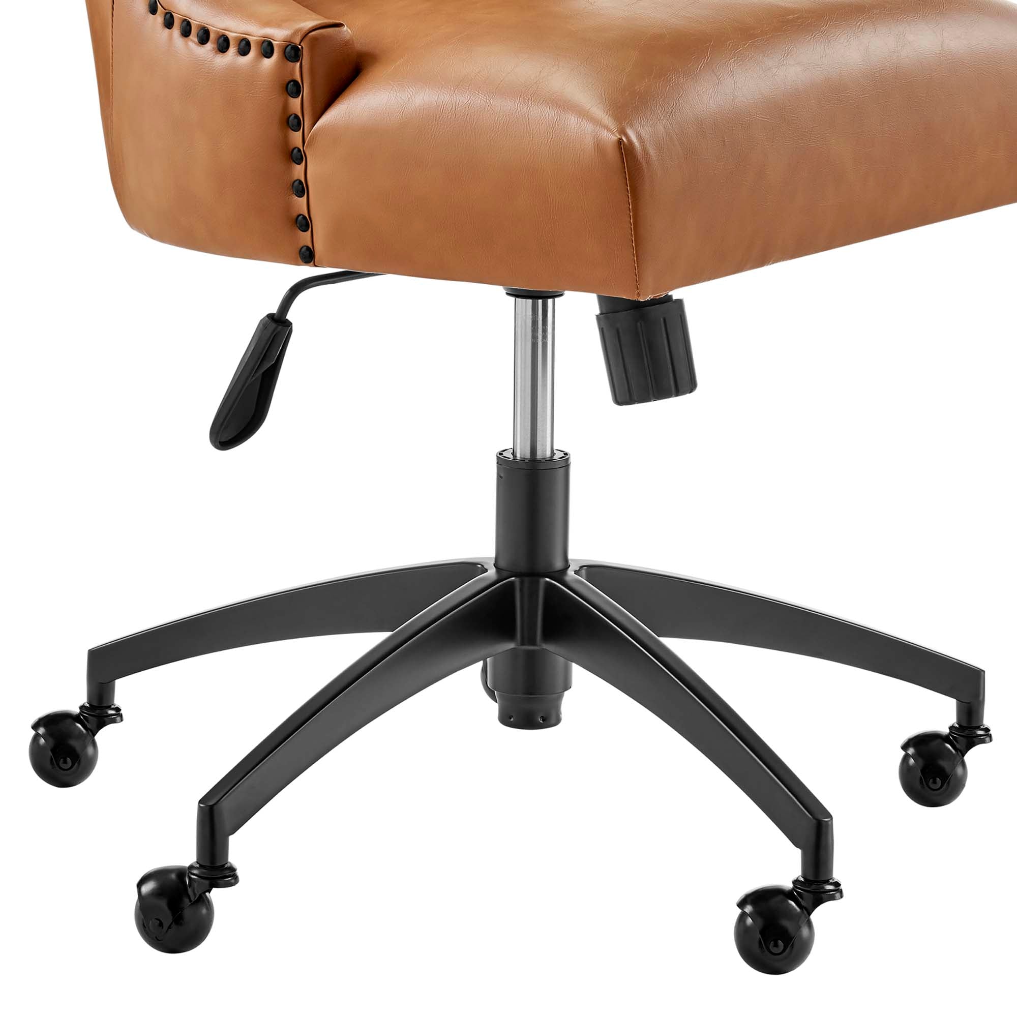 Empower Channel Tufted Vegan Leather Office Chair - Black Tan