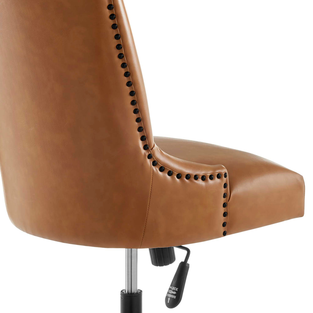 Empower Channel Tufted Vegan Leather Office Chair - Black Tan