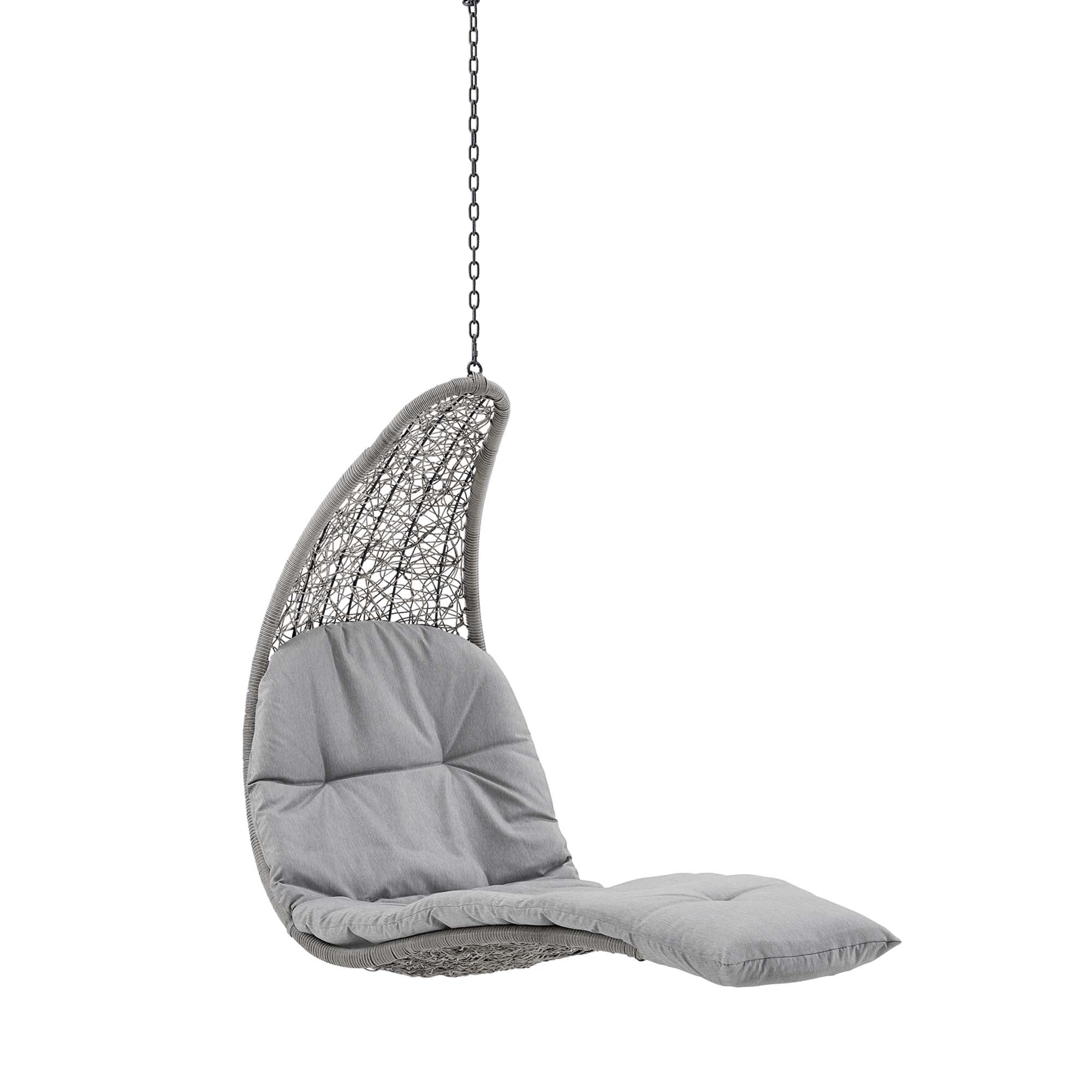 Landscape Hanging Chaise Lounge Outdoor Patio Swing Chair - Light Gray Gray (EEI-4589-LGR-GRY)