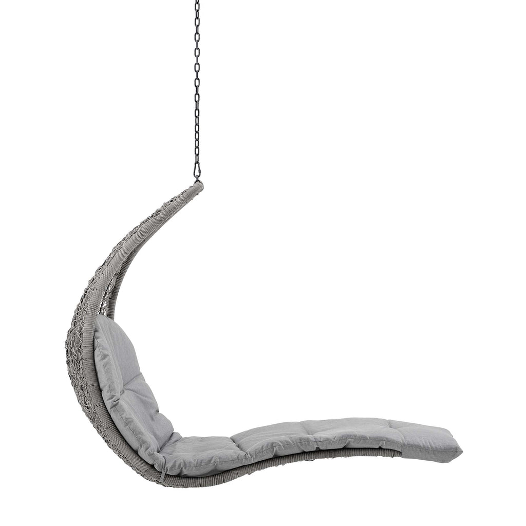 Landscape Hanging Chaise Lounge Outdoor Patio Swing Chair - Light Gray Gray (EEI-4589-LGR-GRY)