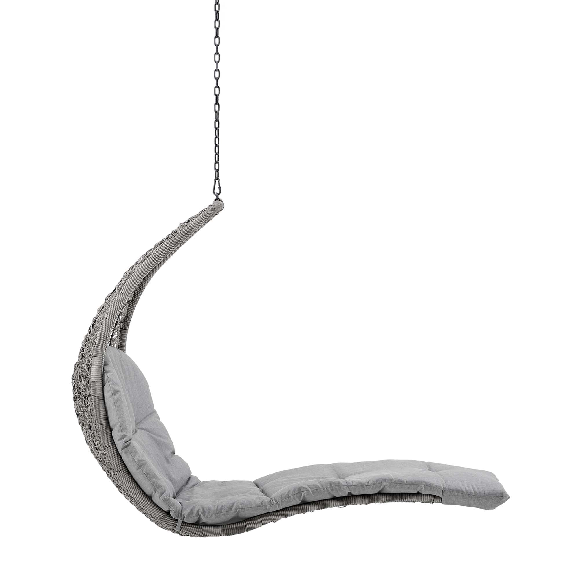 Landscape Hanging Chaise Lounge Outdoor Patio Swing Chair - Light Gray Gray (EEI-4589-LGR-GRY)