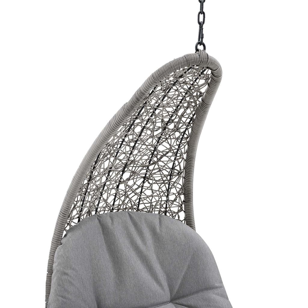 Landscape Hanging Chaise Lounge Outdoor Patio Swing Chair - Light Gray Gray (EEI-4589-LGR-GRY)