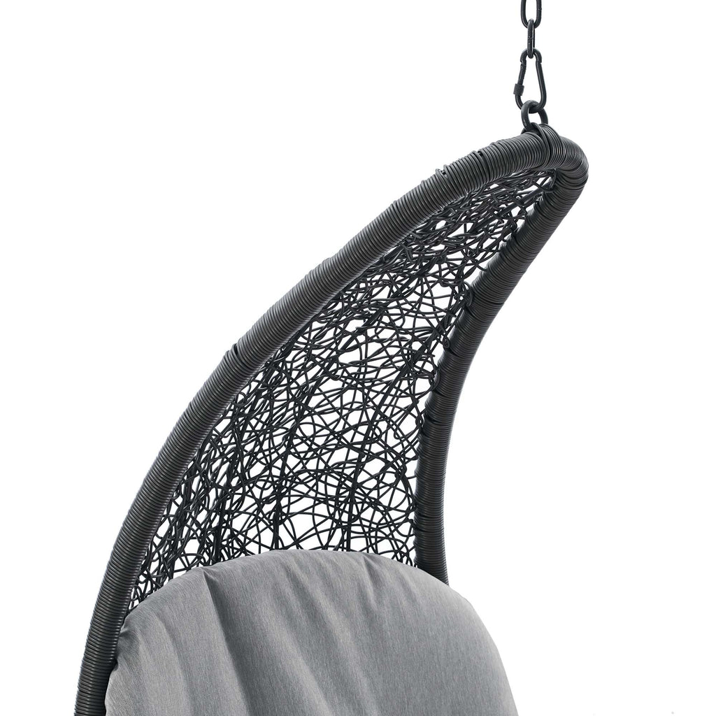 Landscape Hanging Chaise Lounge Outdoor Patio Swing Chair - Light Gray Gray (EEI-4589-LGR-GRY)