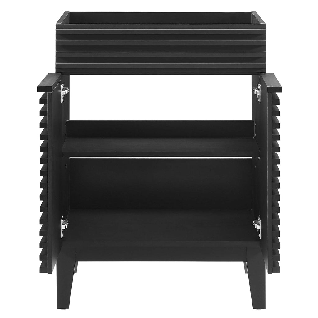 Render 24" Bathroom Vanity Cabinet (Sink Basin Not Included) - Black