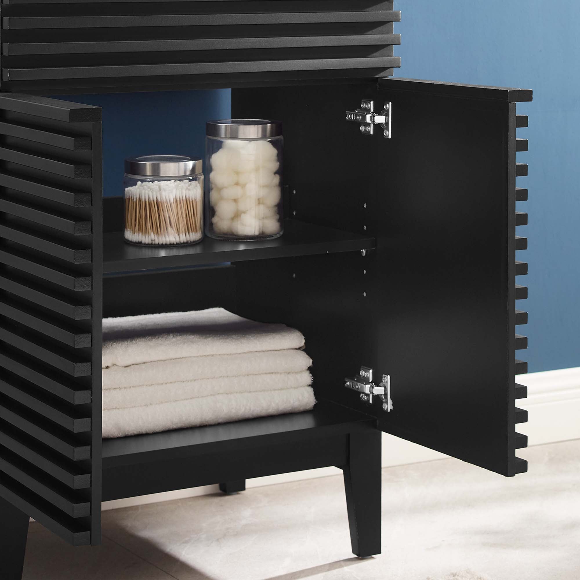 Render 24" Bathroom Vanity Cabinet (Sink Basin Not Included) - Black