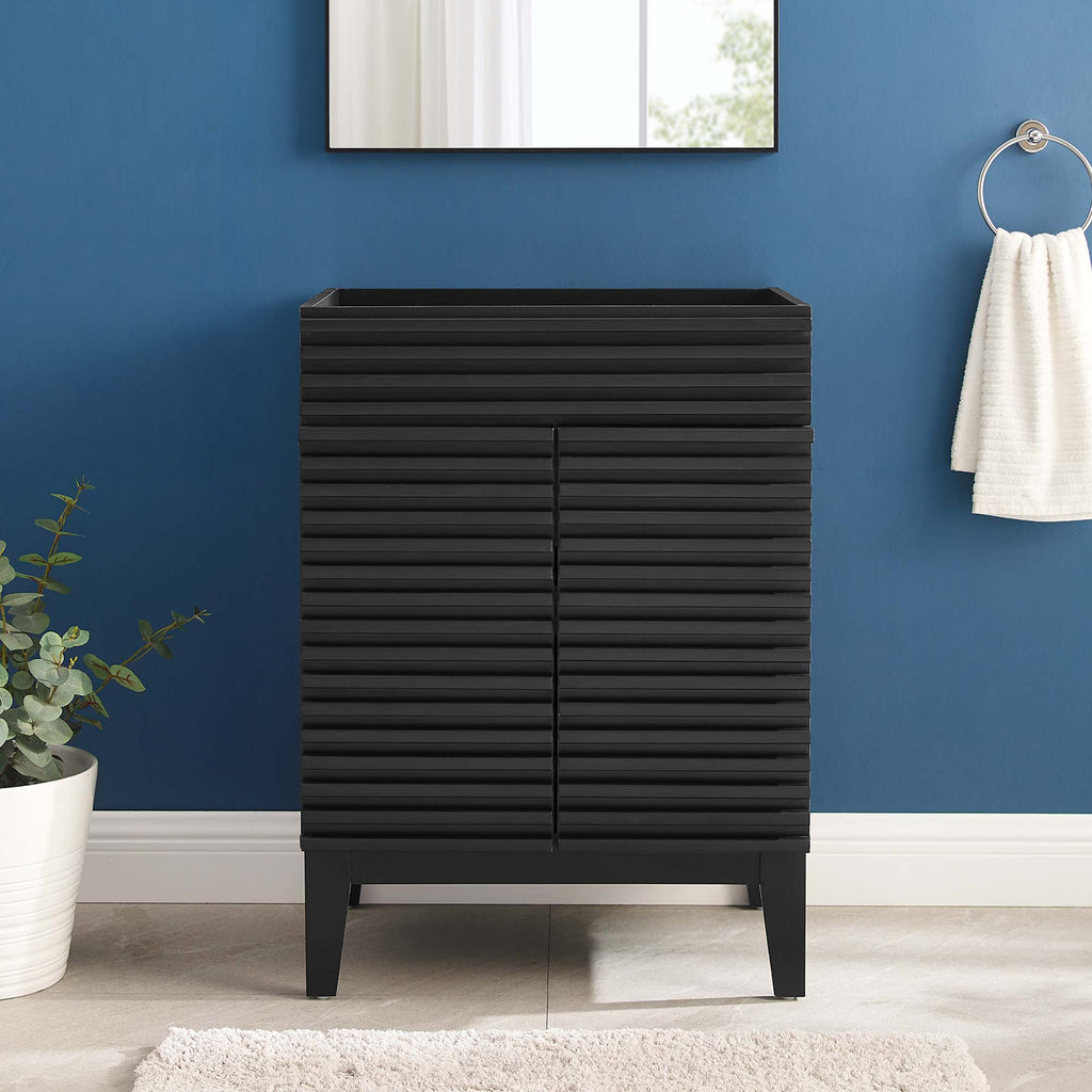 Render 24" Bathroom Vanity Cabinet (Sink Basin Not Included) - Black